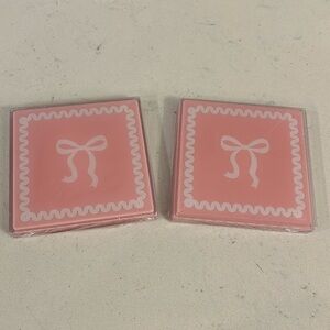 SET OF 8 Bow coasters 
2 brand new sets Acrylic 
Coquette bows